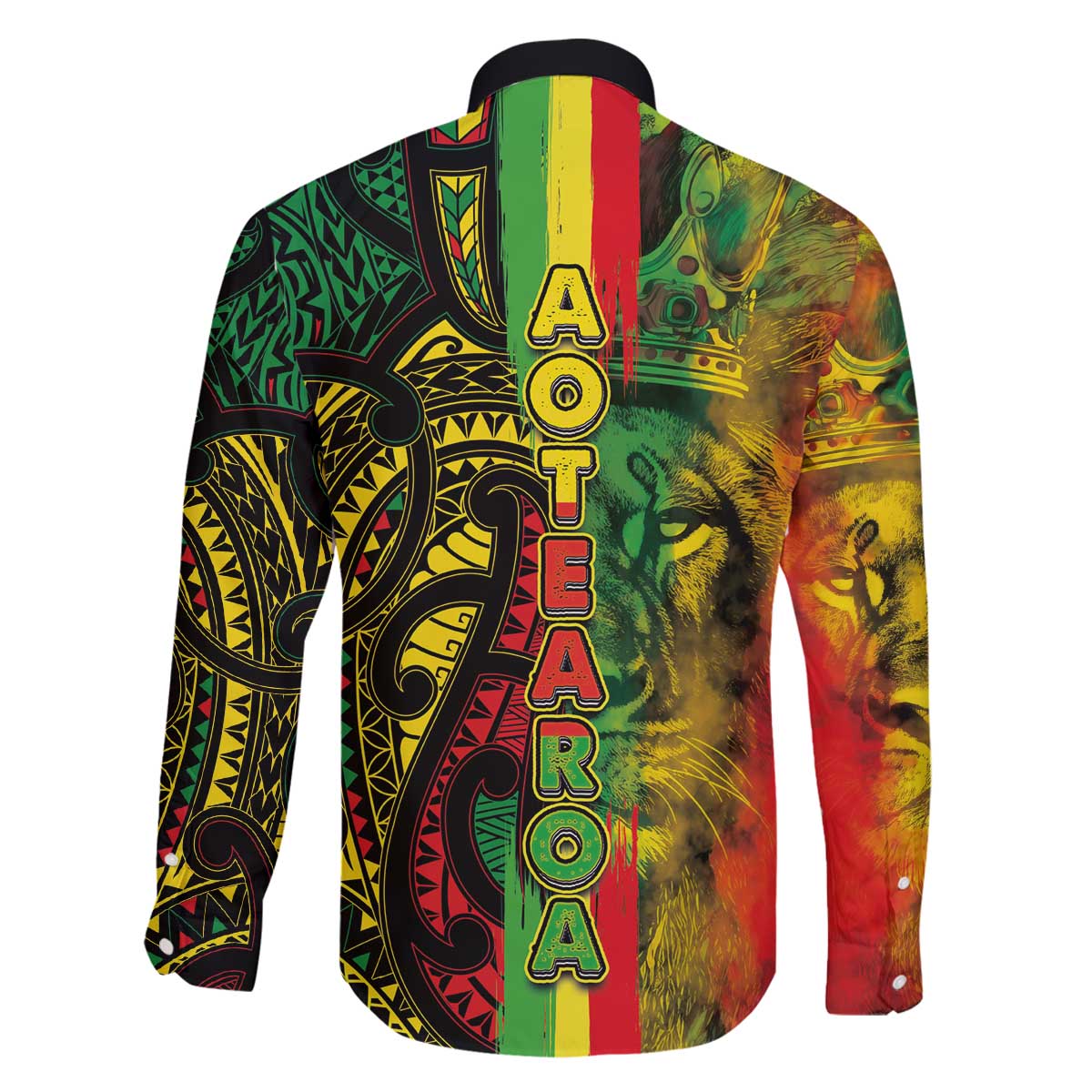 Aotearoa Reggae Family Matching Off The Shoulder Long Sleeve Dress and Hawaiian Shirt Maori Reggae-One Love