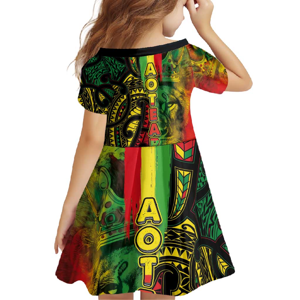 Aotearoa Reggae Family Matching Tank Maxi Dress and Hawaiian Shirt Maori Reggae-One Love