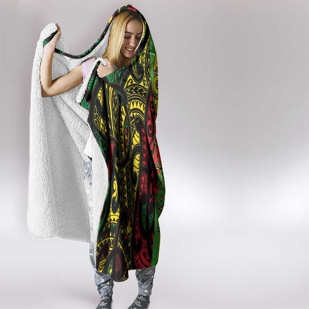 Aotearoa Reggae Hooded Blanket Maori Reggae-One Love LT03 - Polynesian Pride