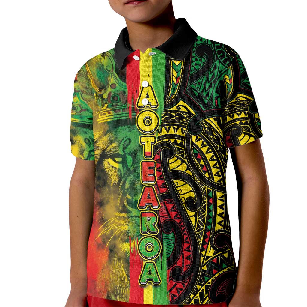 Aotearoa Reggae Kid Polo Shirt Maori Reggae-One Love