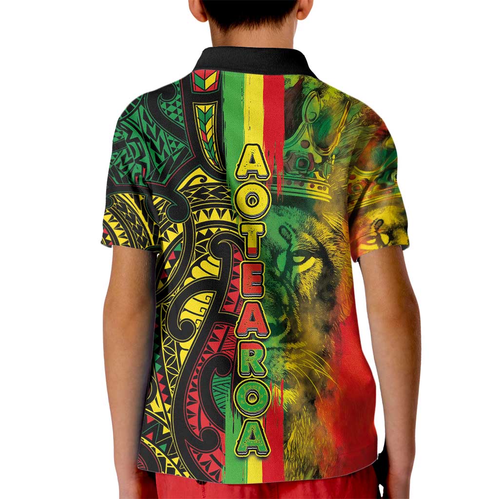Aotearoa Reggae Kid Polo Shirt Maori Reggae-One Love
