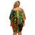 Aotearoa Reggae Off Shoulder Short Dress Maori Reggae-One Love