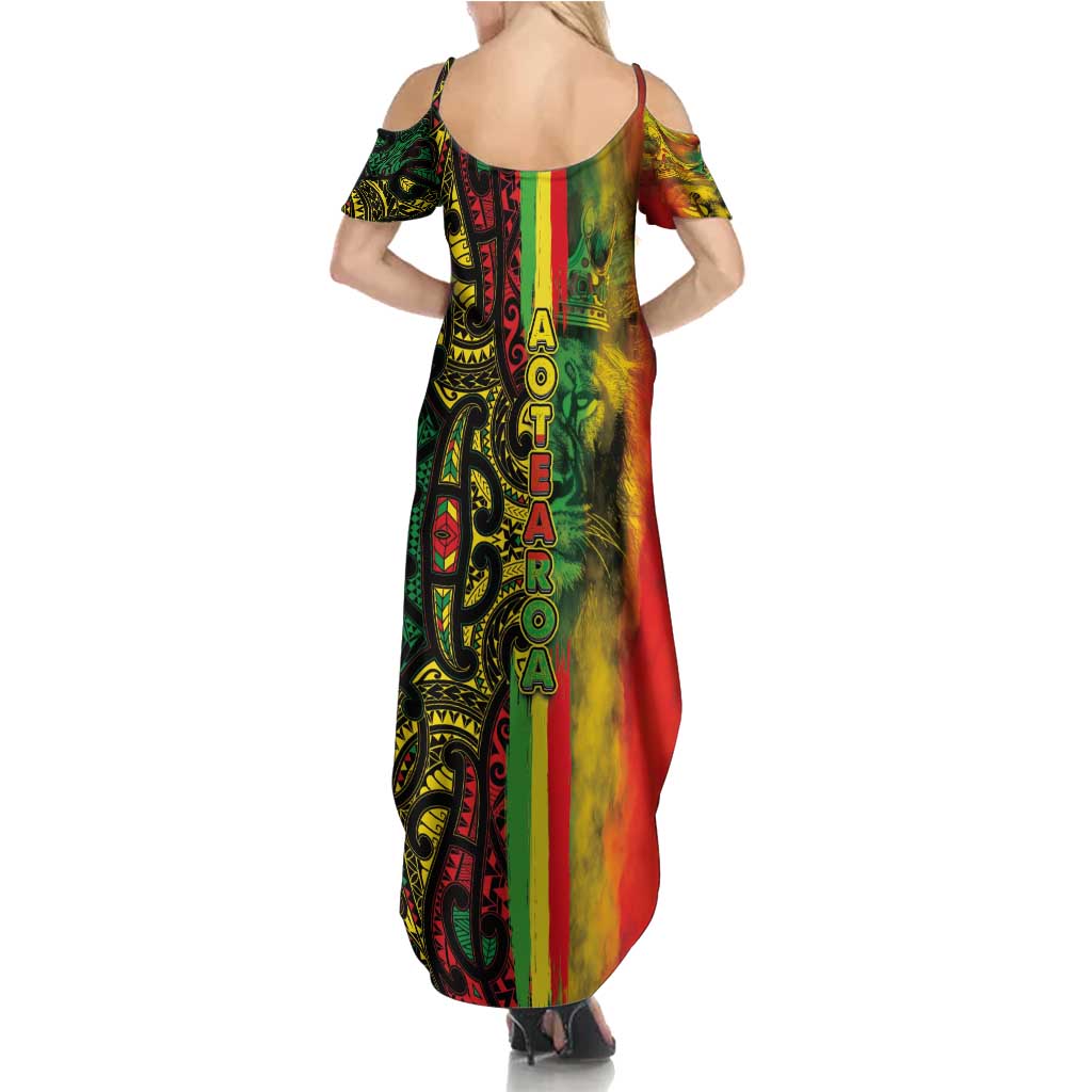 Aotearoa Reggae Summer Maxi Dress Maori Reggae-One Love LT03 - Polynesian Pride