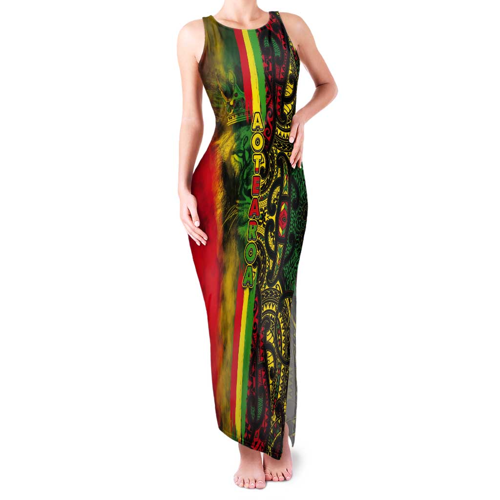 Aotearoa Reggae Tank Maxi Dress Maori Reggae-One Love LT03 Women Reggae - Polynesian Pride