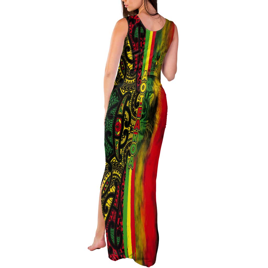Aotearoa Reggae Tank Maxi Dress Maori Reggae-One Love LT03 - Polynesian Pride