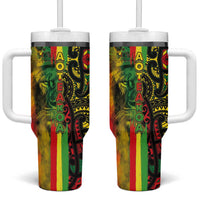Aotearoa Reggae Tumbler With Handle Maori Reggae-One Love LT03 One Size: 40 oz Reggae - Polynesian Pride