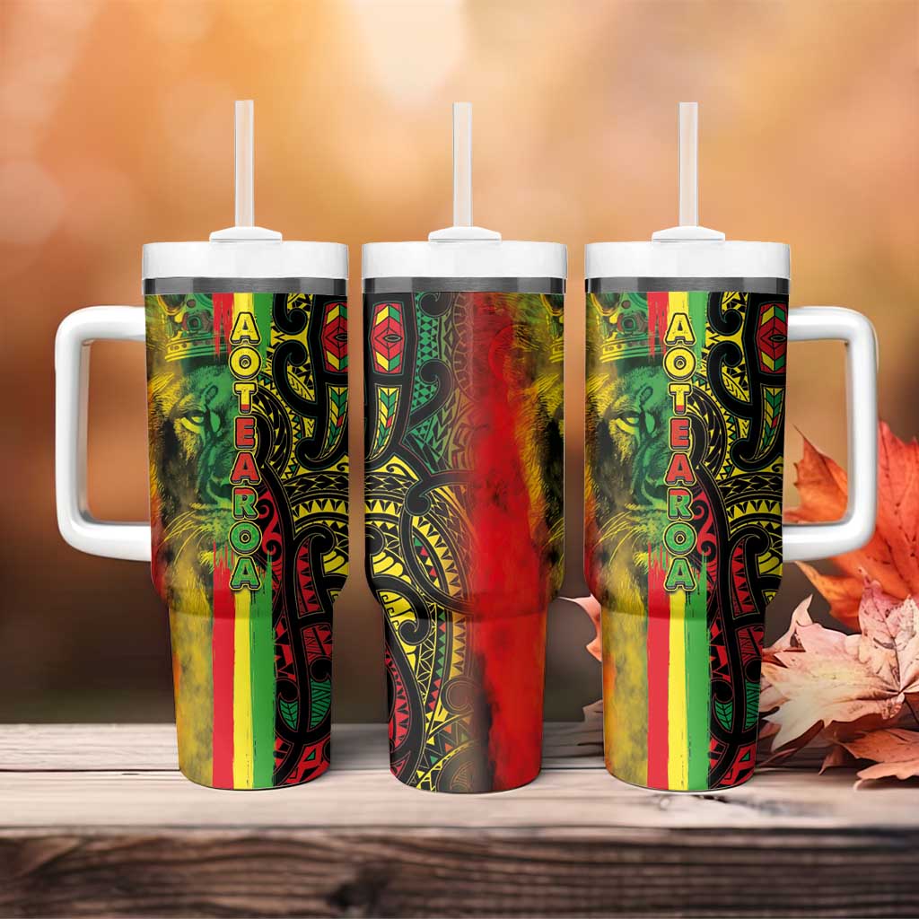 Aotearoa Reggae Tumbler With Handle Maori Reggae-One Love LT03 - Polynesian Pride