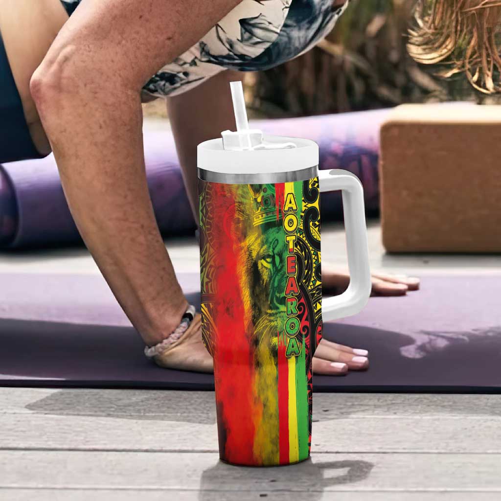 Aotearoa Reggae Tumbler With Handle Maori Reggae-One Love LT03 - Polynesian Pride
