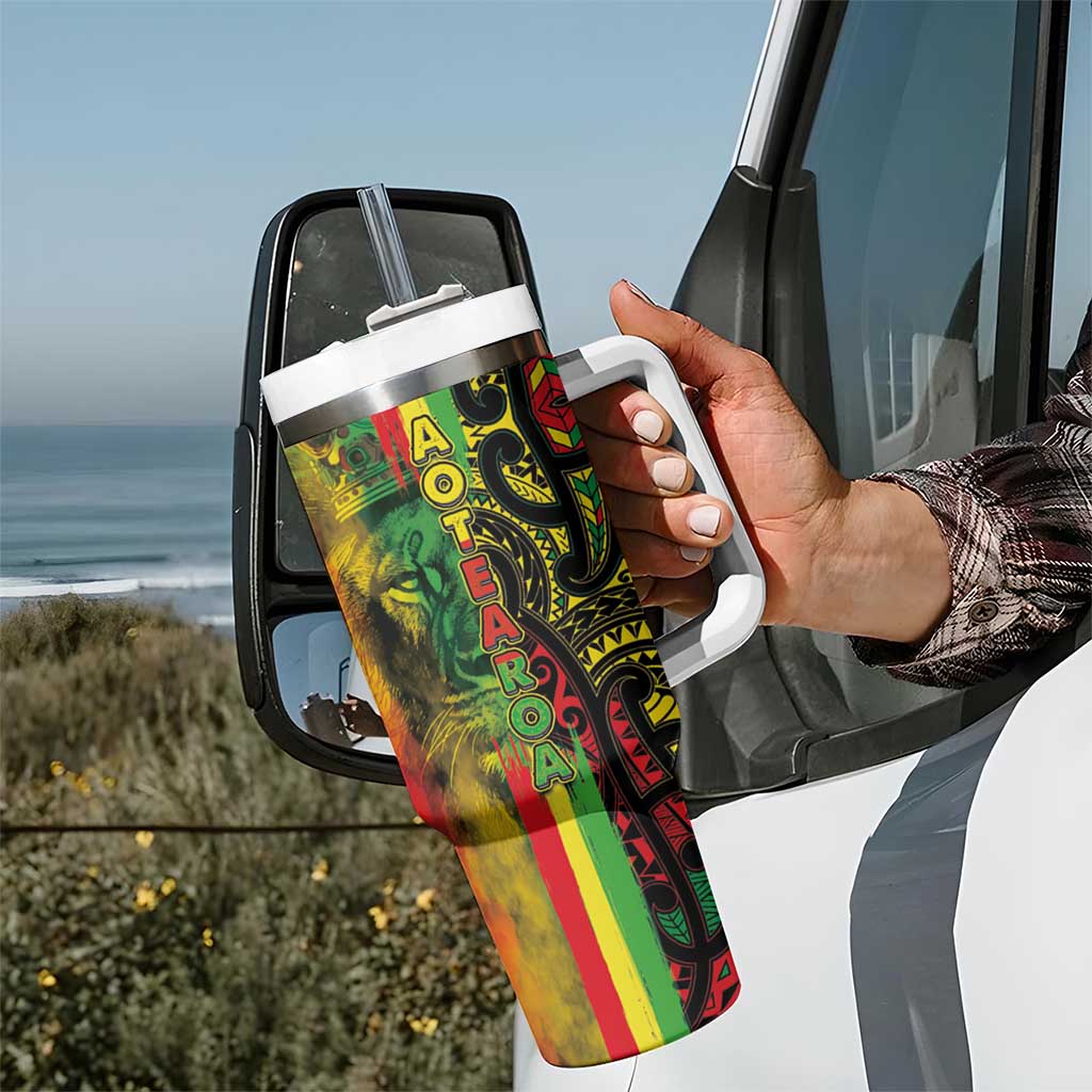 Aotearoa Reggae Tumbler With Handle Maori Reggae-One Love LT03 - Polynesian Pride