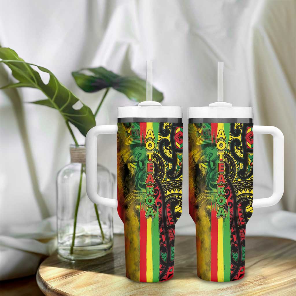 Aotearoa Reggae Tumbler With Handle Maori Reggae-One Love LT03 - Polynesian Pride