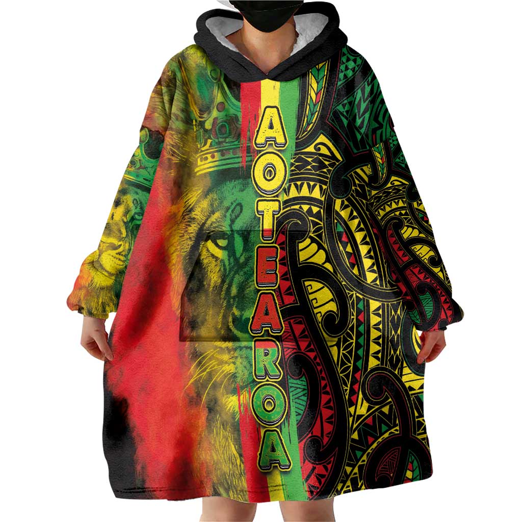 Aotearoa Reggae Wearable Blanket Hoodie Maori Reggae-One Love LT03 - Polynesian Pride