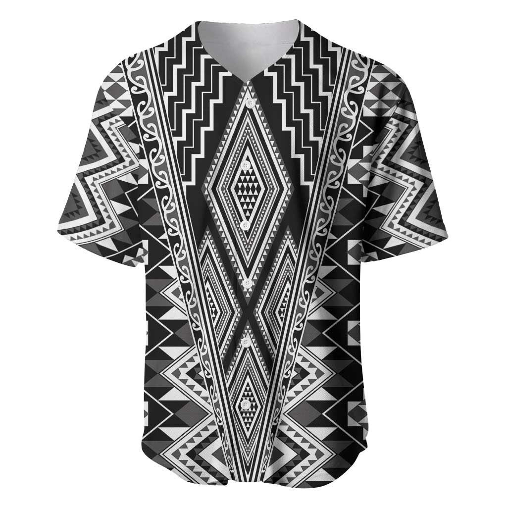 Aotearoa Tukutuku and Poutama Motif Classic Baseball Jersey