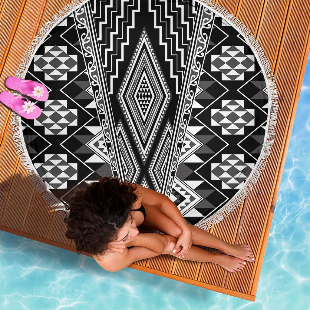 Aotearoa Tukutuku and Poutama Motif Classic Beach Blanket LT03 - Polynesian Pride