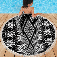 Aotearoa Tukutuku and Poutama Motif Classic Beach Blanket LT03 - Polynesian Pride