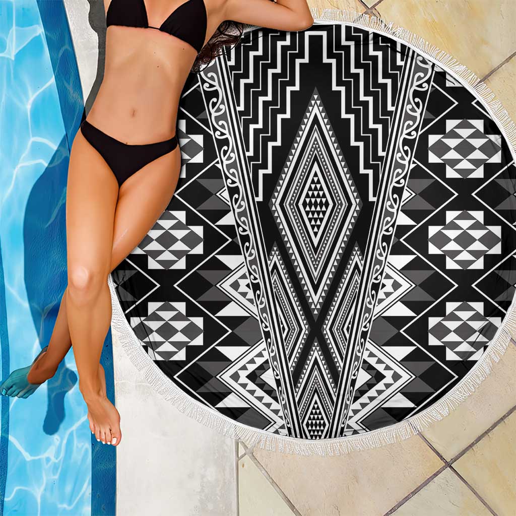 Aotearoa Tukutuku and Poutama Motif Classic Beach Blanket LT03 - Polynesian Pride