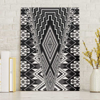 Aotearoa Tukutuku and Poutama Motif Classic Canvas Wall Art LT03 Without Frame Gray - Polynesian Pride