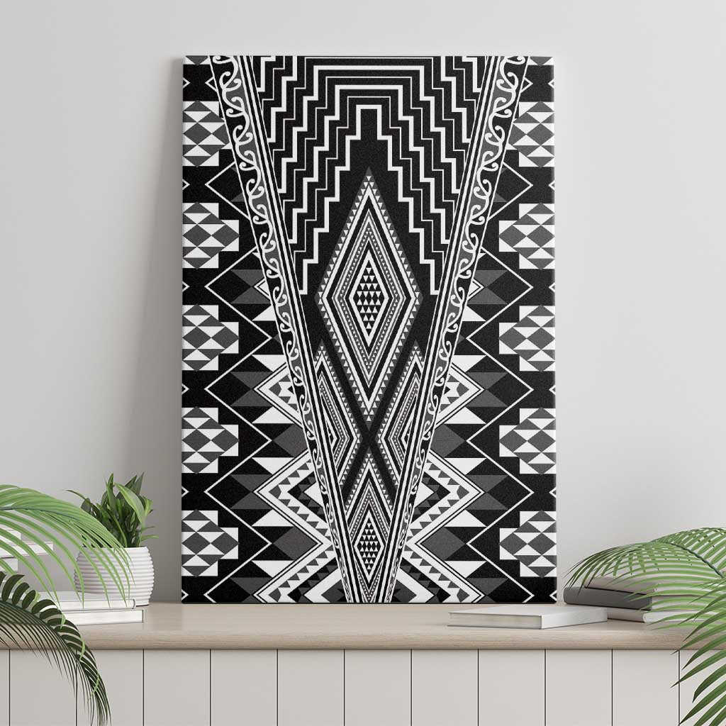 Aotearoa Tukutuku and Poutama Motif Classic Canvas Wall Art LT03 - Polynesian Pride
