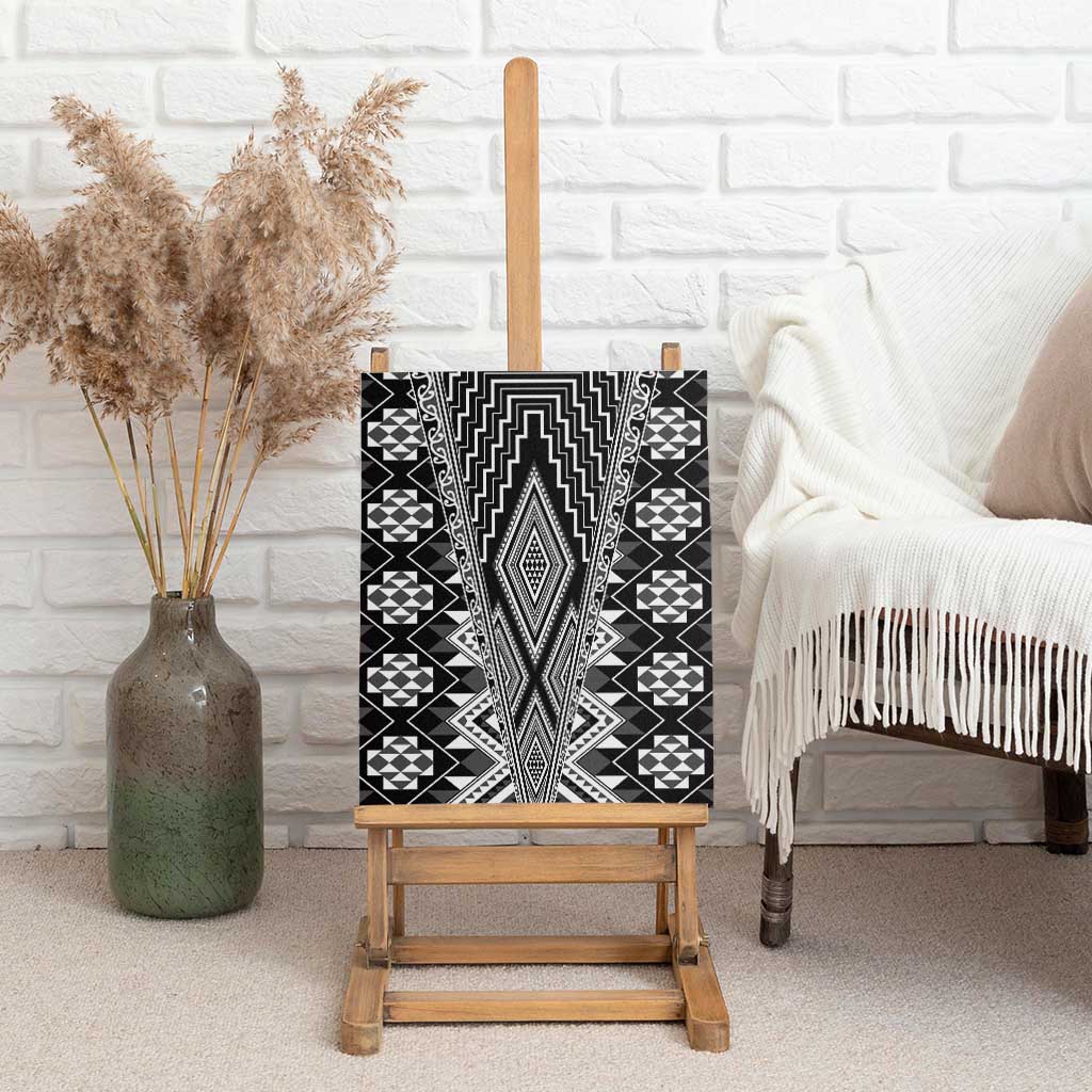 Aotearoa Tukutuku and Poutama Motif Classic Canvas Wall Art LT03 - Polynesian Pride