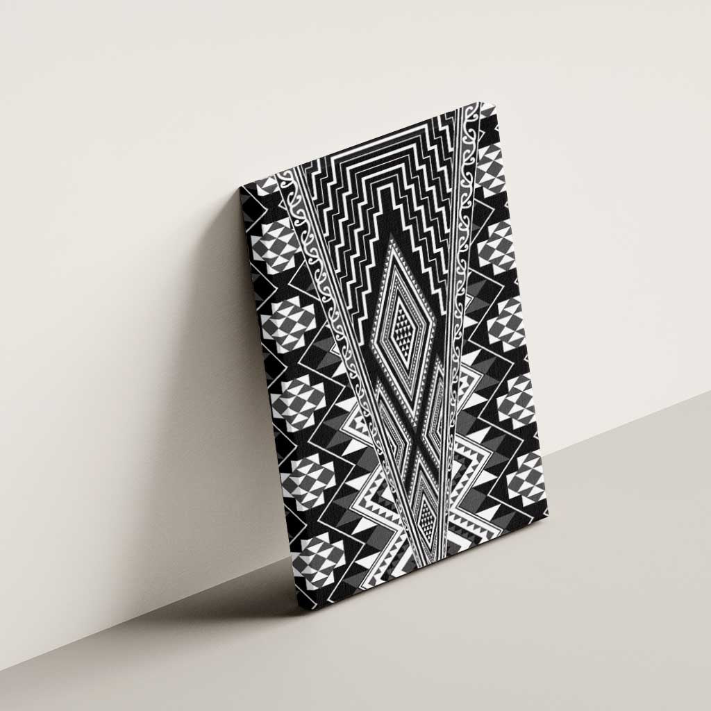Aotearoa Tukutuku and Poutama Motif Classic Canvas Wall Art LT03 - Polynesian Pride