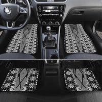 Aotearoa Tukutuku and Poutama Motif Classic Car Mats LT03 Set 4pcs Gray - Polynesian Pride
