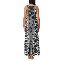 Aotearoa Tukutuku and Poutama Motif Classic Family Matching Tank Maxi Dress and Hawaiian Shirt