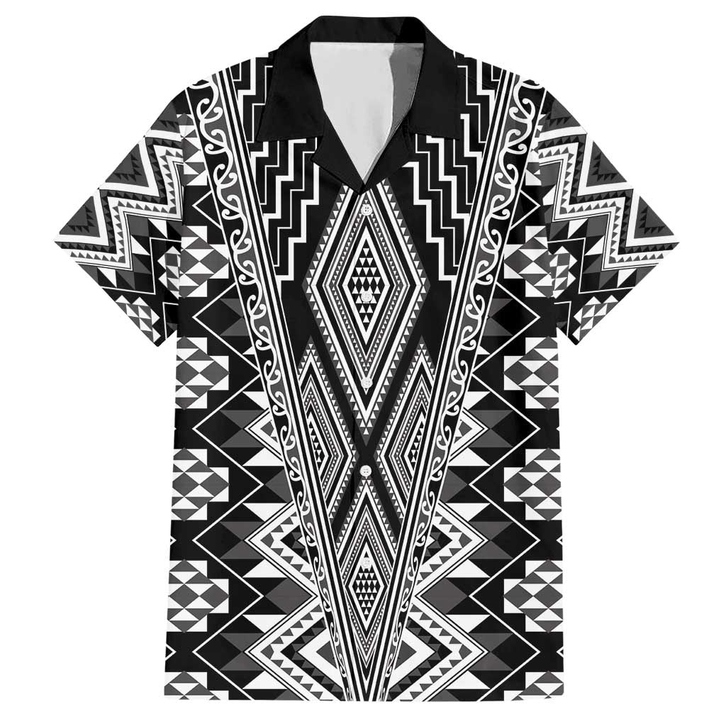 Aotearoa Tukutuku and Poutama Motif Classic Hawaiian Shirt LT03 Gray - Polynesian Pride
