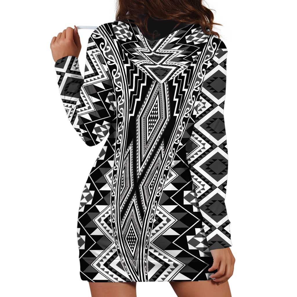 Aotearoa Tukutuku and Poutama Motif Classic Hoodie Dress LT03 - Polynesian Pride