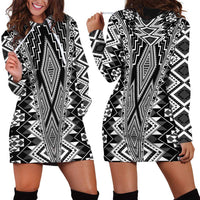 Aotearoa Tukutuku and Poutama Motif Classic Hoodie Dress LT03 - Polynesian Pride