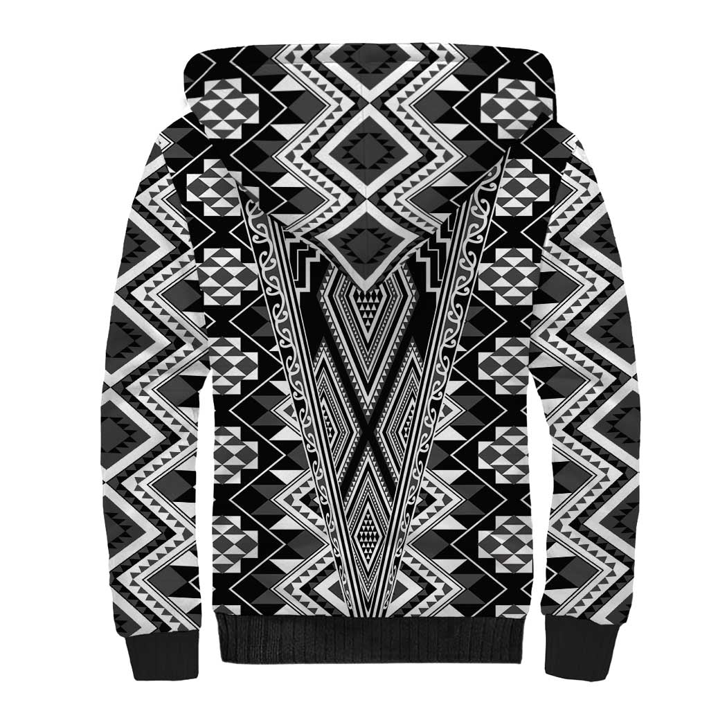 Aotearoa Tukutuku and Poutama Motif Classic Sherpa Hoodie LT03 - Polynesian Pride