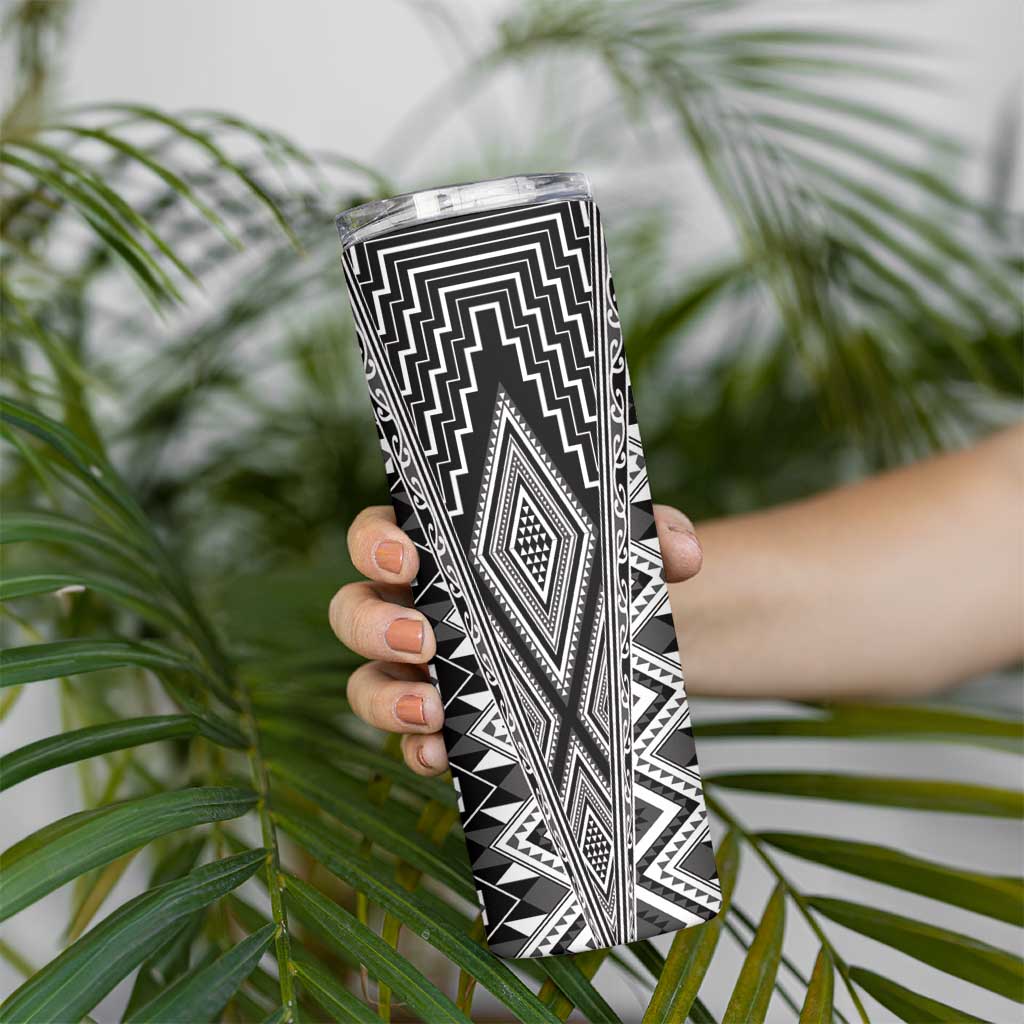 Aotearoa Tukutuku and Poutama Motif Classic Skinny Tumbler