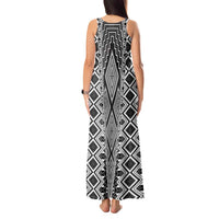 Aotearoa Tukutuku and Poutama Motif Classic Tank Maxi Dress LT03 - Polynesian Pride