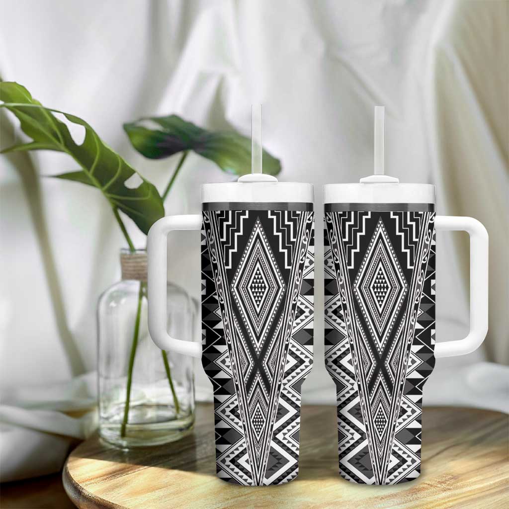 Aotearoa Tukutuku and Poutama Motif Classic Tumbler With Handle LT03 - Polynesian Pride