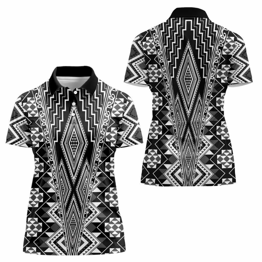 Aotearoa Tukutuku and Poutama Motif Classic Women Polo Shirt