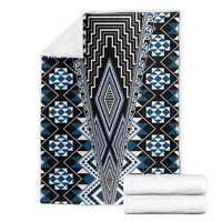 Blue Aotearoa Tukutuku and Poutama Motif Blanket LT03 - Polynesian Pride