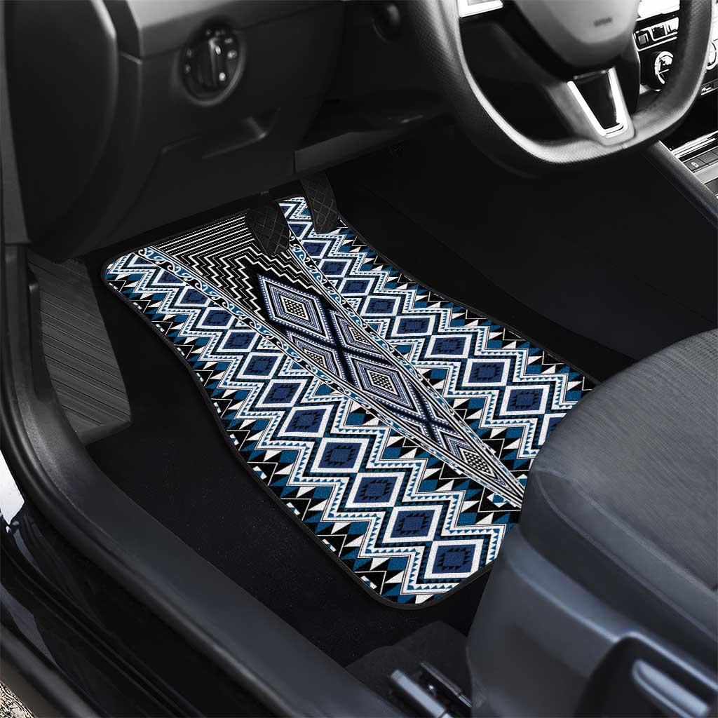 Blue Aotearoa Tukutuku and Poutama Motif Car Mats LT03 - Polynesian Pride