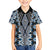 Blue Aotearoa Tukutuku and Poutama Motif Family Matching Summer Maxi Dress and Hawaiian Shirt