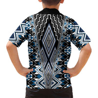 Blue Aotearoa Tukutuku and Poutama Motif Hawaiian Shirt LT03 - Polynesian Pride