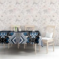 Blue Aotearoa Tukutuku and Poutama Motif Tablecloth LT03 - Polynesian Pride
