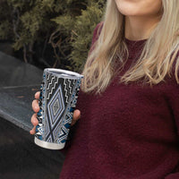 Blue Aotearoa Tukutuku and Poutama Motif Tumbler Cup LT03 - Polynesian Pride