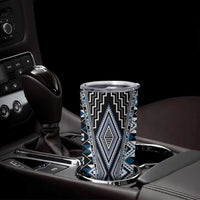 Blue Aotearoa Tukutuku and Poutama Motif Tumbler Cup LT03 - Polynesian Pride