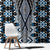 Blue Aotearoa Tukutuku and Poutama Motif Window Curtain