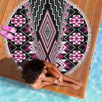 Pink Aotearoa Tukutuku and Poutama Motif Beach Blanket LT03 - Polynesian Pride