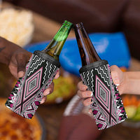 Pink Aotearoa Tukutuku and Poutama Motif 4 in 1 Can Cooler Tumbler LT03 - Polynesian Pride