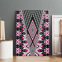Pink Aotearoa Tukutuku and Poutama Motif Canvas Wall Art LT03 - Polynesian Pride