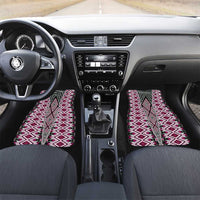 Pink Aotearoa Tukutuku and Poutama Motif Car Mats LT03 Set 2pcs - Front Pink - Polynesian Pride