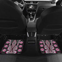 Pink Aotearoa Tukutuku and Poutama Motif Car Mats LT03 Set 2pcs - Back Pink - Polynesian Pride