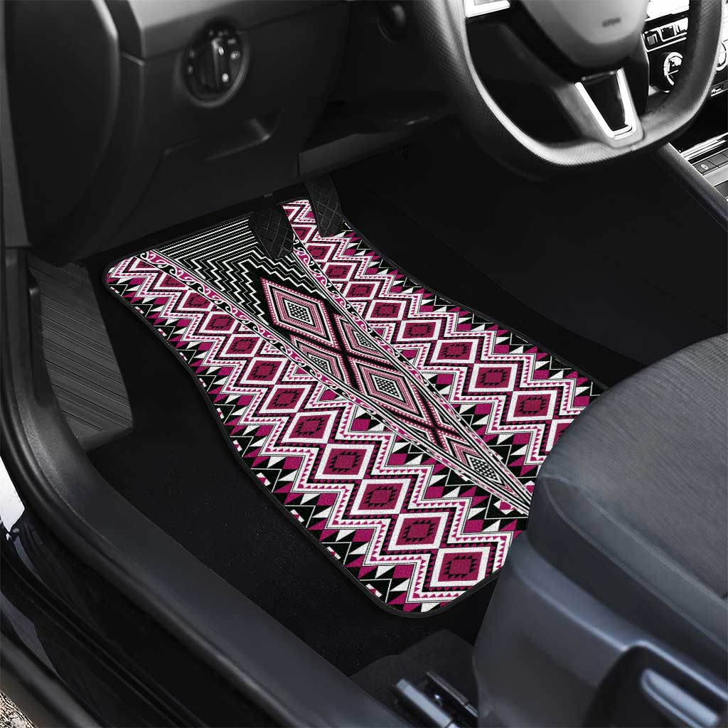 Pink Aotearoa Tukutuku and Poutama Motif Car Mats LT03 - Polynesian Pride