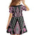 Pink Aotearoa Tukutuku and Poutama Motif Family Matching Off Shoulder Maxi Dress and Hawaiian Shirt