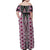 Pink Aotearoa Tukutuku and Poutama Motif Family Matching Off Shoulder Maxi Dress and Hawaiian Shirt