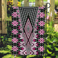 Pink Aotearoa Tukutuku and Poutama Motif Garden Flag LT03 Garden Flag Pink - Polynesian Pride